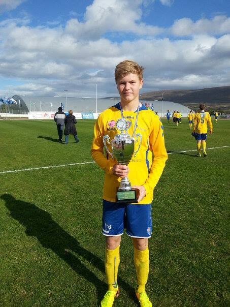 Dalvíkingurinn Viktor Daði skoraði tvö mörk.