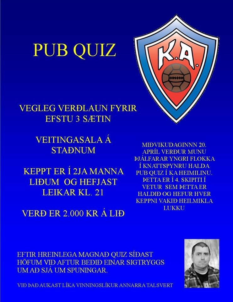 Pubquiz á miðvikudaginn