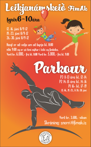 Meira um stöðuna á parkour- og leikjanámskeiðum FIMAK