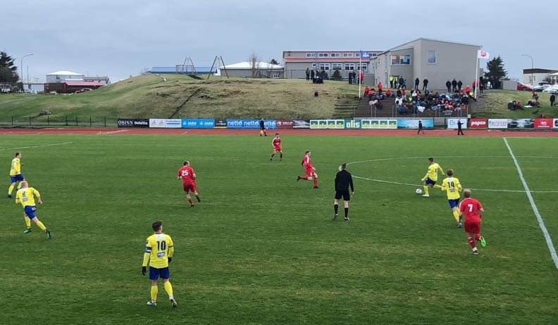 Mynd frá Sindravöllum í dag.