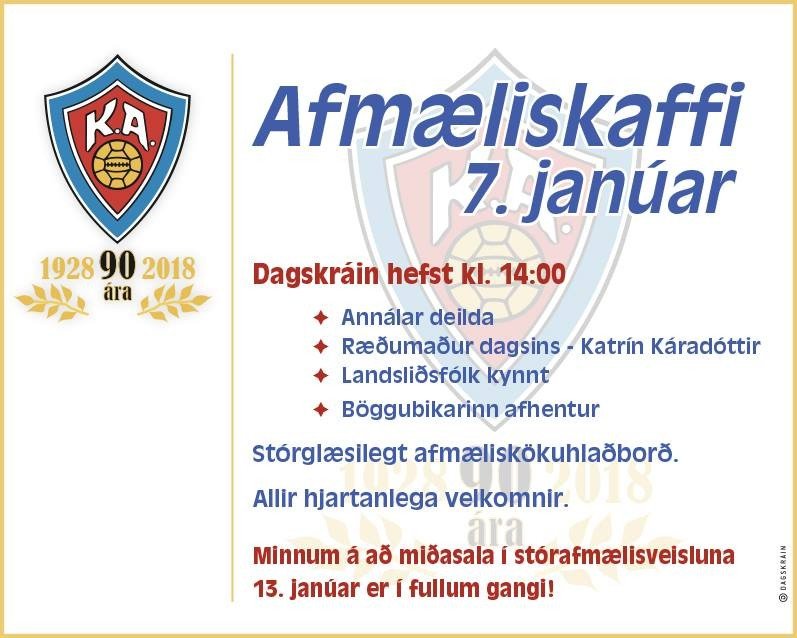Afmæliskaffi KA er á sunnudaginn!
