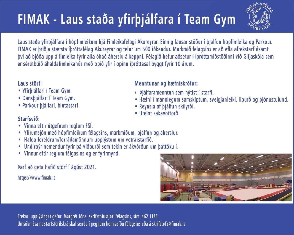 Óskum eftir þjálfurum