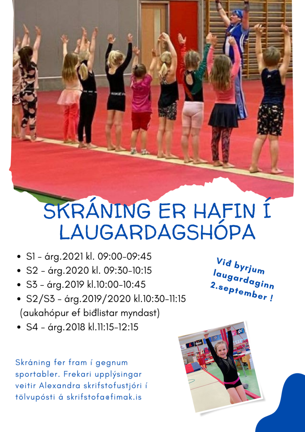 Skráning er hafin í laugardagshópa!