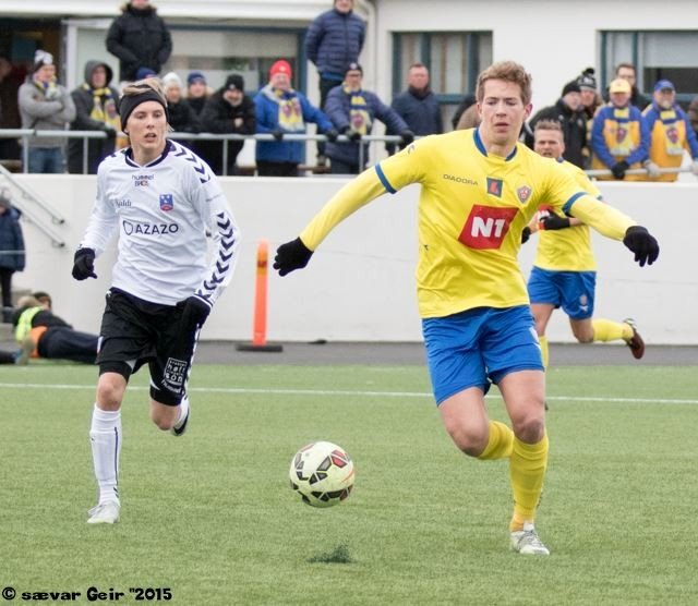 Davíð í leik gegn Álftanesi í sumar. Mynd: Sævar G