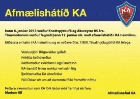 Afmæli KA 12.janúar 2013