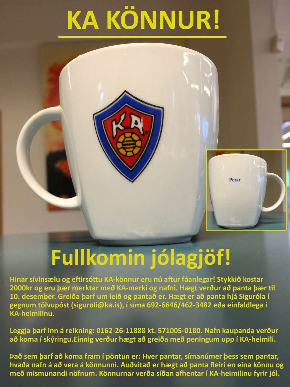 Hinar sívinsælu KA-könnur komnar í sölu