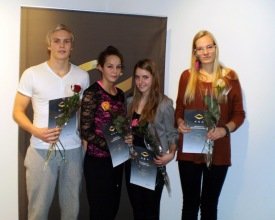 Styrkþegarnir í Ketilhúsinu í dag. Frá vinstri: Fannar Hafsteinsson, Kolbrún Gígja Einarsdóttir, Lár&hellip;