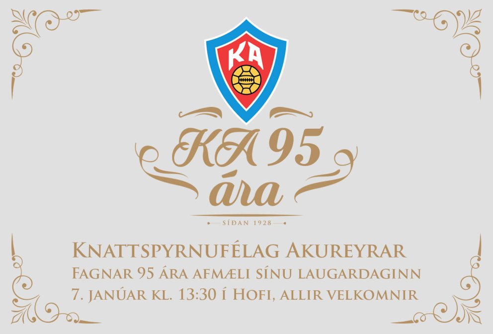 95 ára afmæli KA í Hofi á laugardaginn