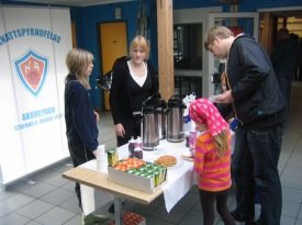 Kaffiborðið var vinsælt....