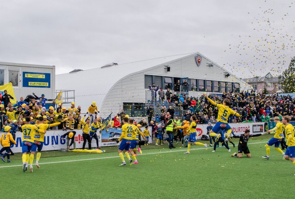 Það verður alvöru stemning á fyrsta Evrópuleiknum í sögunni sem fer fram á KA-svæðinu! (mynd: EBF)