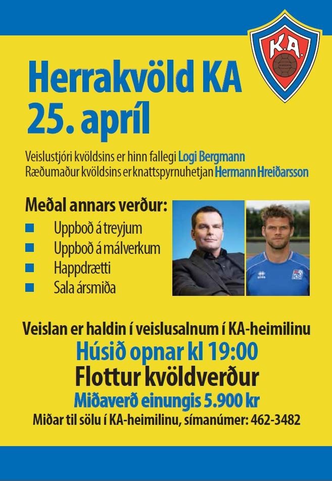 Herrakvöld KA - Miðasala hafin