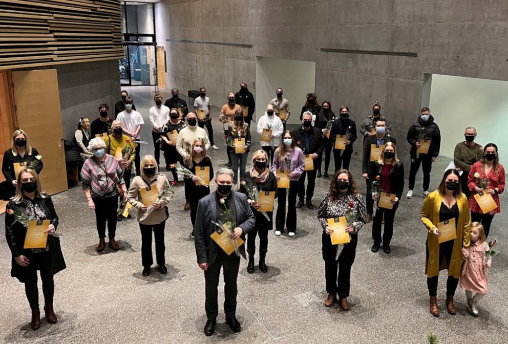 Frá styrkúthlutuninni í gær (mynd: KEA.is)