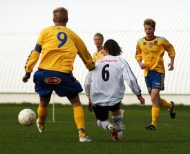 Frá leik KA og FH í Vísabikarnum um daginn