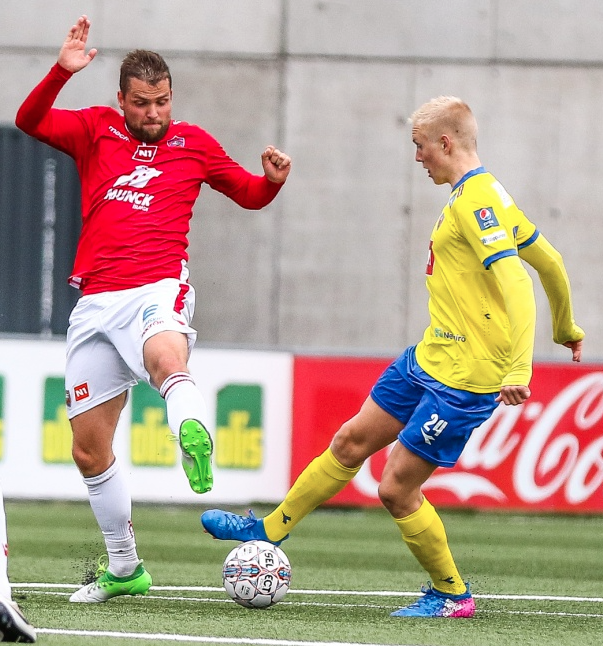 Daníel í baráttunni í sumar. / Mynd - Fotbolti.net