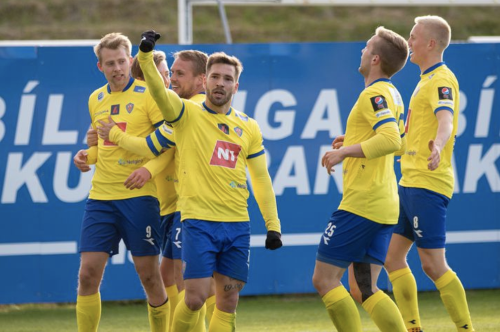KA fagnar seinna marki sínu - Vísir / Daníel