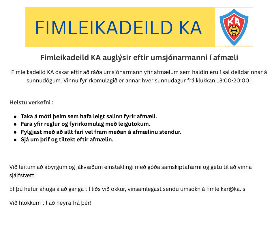 Umsjónarmaður í afmæli
