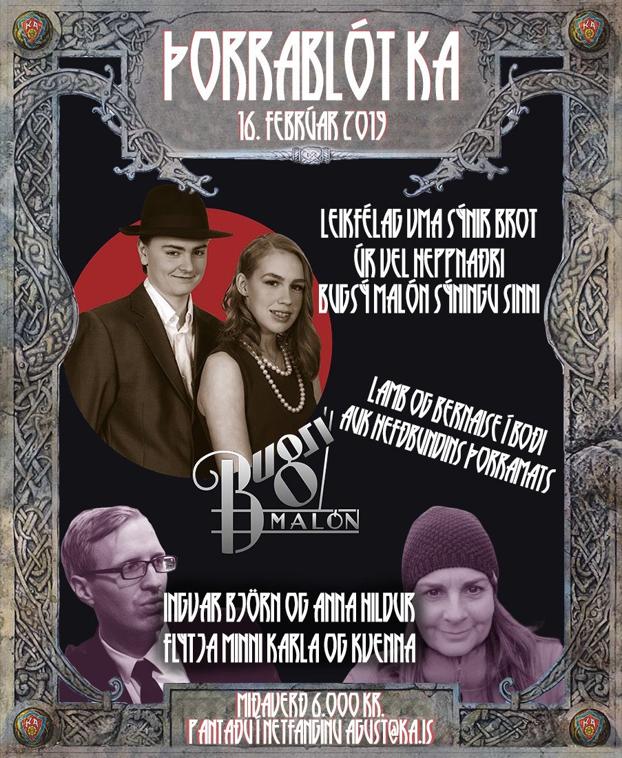 Þorrablót KA á laugardaginn, flott dagskrá