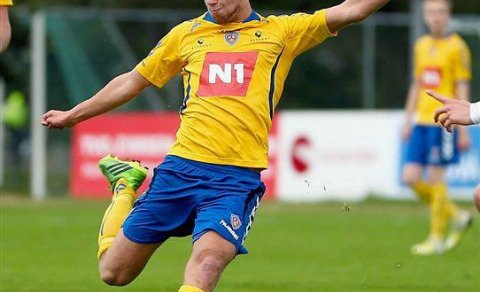 Ævar Ingi lék vel í dag með U19.