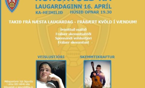 Konukvöld KA er á laugardaginn