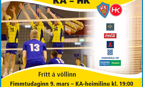 KA - HK | RISA-slagur í blakinu á fimmtudaginn