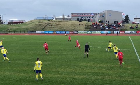 Mynd frá Sindravöllum í dag.