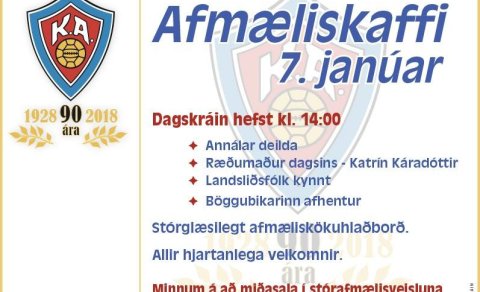 Afmæliskaffi KA er á sunnudaginn!