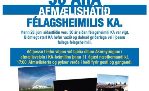 Afmælishátíð félagsheimilis KA á fimmtudaginn