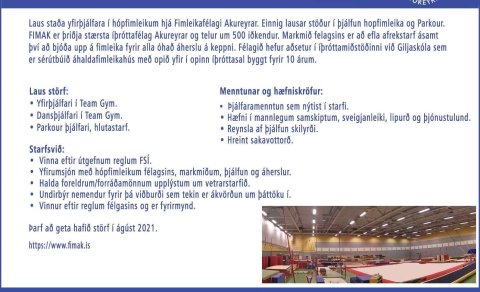 Óskum eftir þjálfurum