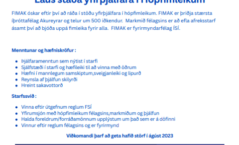 Laus staða yfirþjálfara hópfimleika