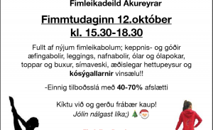 Sala á fimleikavörum á morgun fimmtudag
