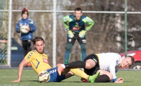 Gauti Gautason lék vel í miðverðinum í dag.