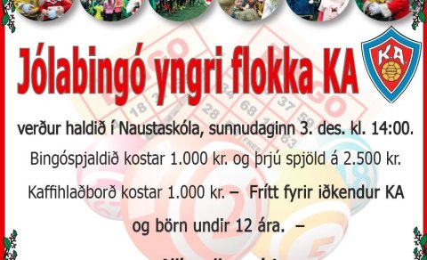 Jólabingó KA á sunnudaginn í Naustaskóla