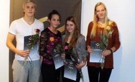 Styrkþegarnir í Ketilhúsinu í dag. Frá vinstri: Fannar Hafsteinsson, Kolbrún Gígja Einarsdóttir, Lár&hellip;