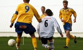 Frá leik KA og FH í Vísabikarnum um daginn