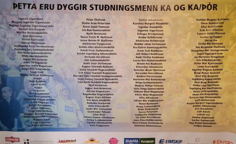 Mynd af núverandi vegg sem blasir við er þú gengur inn í sal KA-Heimilisins, nú er stefnan á að uppf…