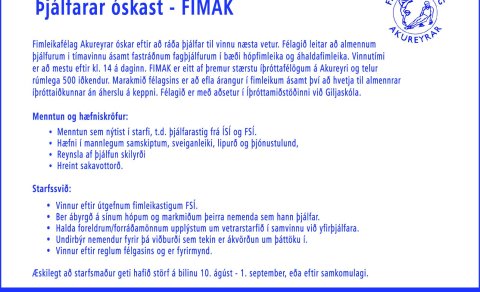 Þjálfarar óskast til starfa veturinn 2020-2021